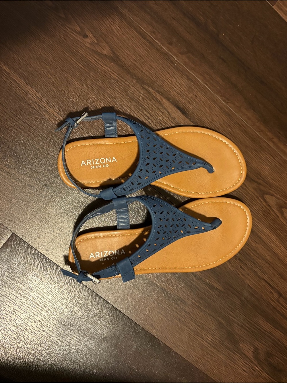 Women’s Navy T-Strap Sandals